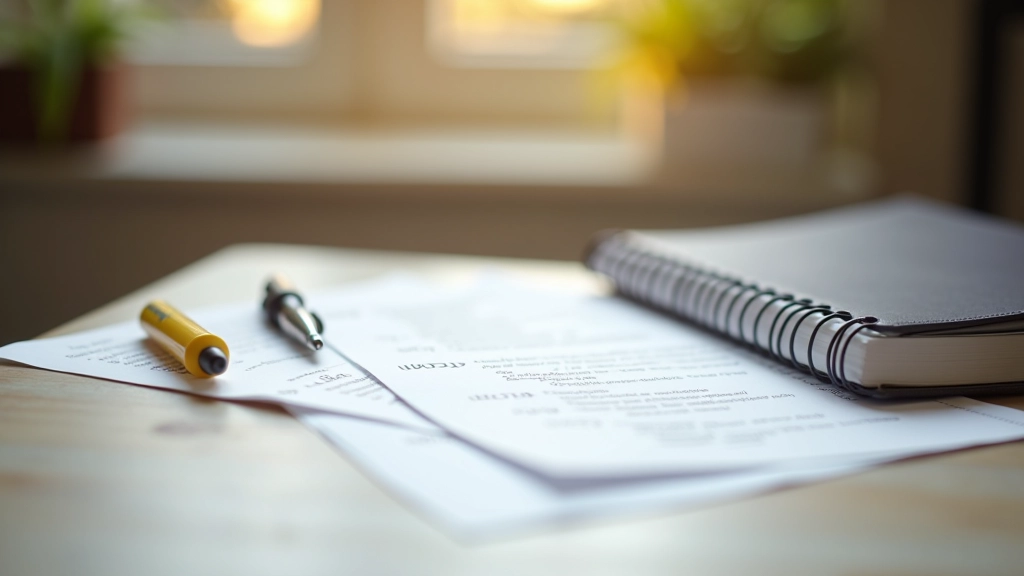 Přípravné materiály na IELTS s poznámkami a kuličkovým perem